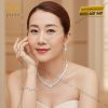 Lắc tay vàng trắng Au750 đính kim cương