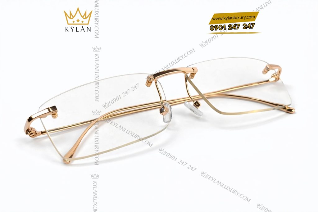 Mắt kính vàng hồng Au750 2 Mắt kính vàng hồng Au750