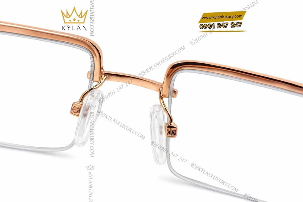 Kỳ Lân Luxury Mat kinh vang hong Au750 dinh kim cuong 9 Mắt kính vàng hồng Au750 đính kim cương