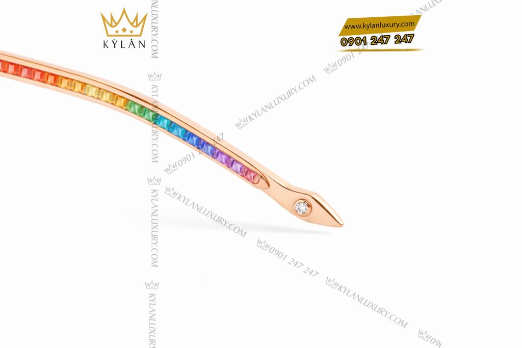 Kỳ Lân Luxury Mat kinh vang hong Au750 dinh kim cuong va da quy Rainbow 8 Mắt kính vàng hồng Au750 đính kim cương và đá quý Rainbow
