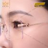 Mắt kính vàng hồng Au750 đính kim cương và viên chủ 3ly9