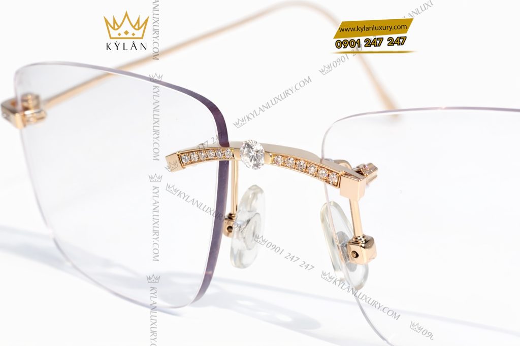 Kỳ Lân Luxury Mat kinh vang hong Au750 dinh kim cuong va vien chu 3ly9 7 Mắt kính vàng hồng Au750 đính kim cương và viên chủ 3ly9