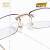 Mắt kính vàng hồng Au750 đính kim cương và viên chủ 3ly9