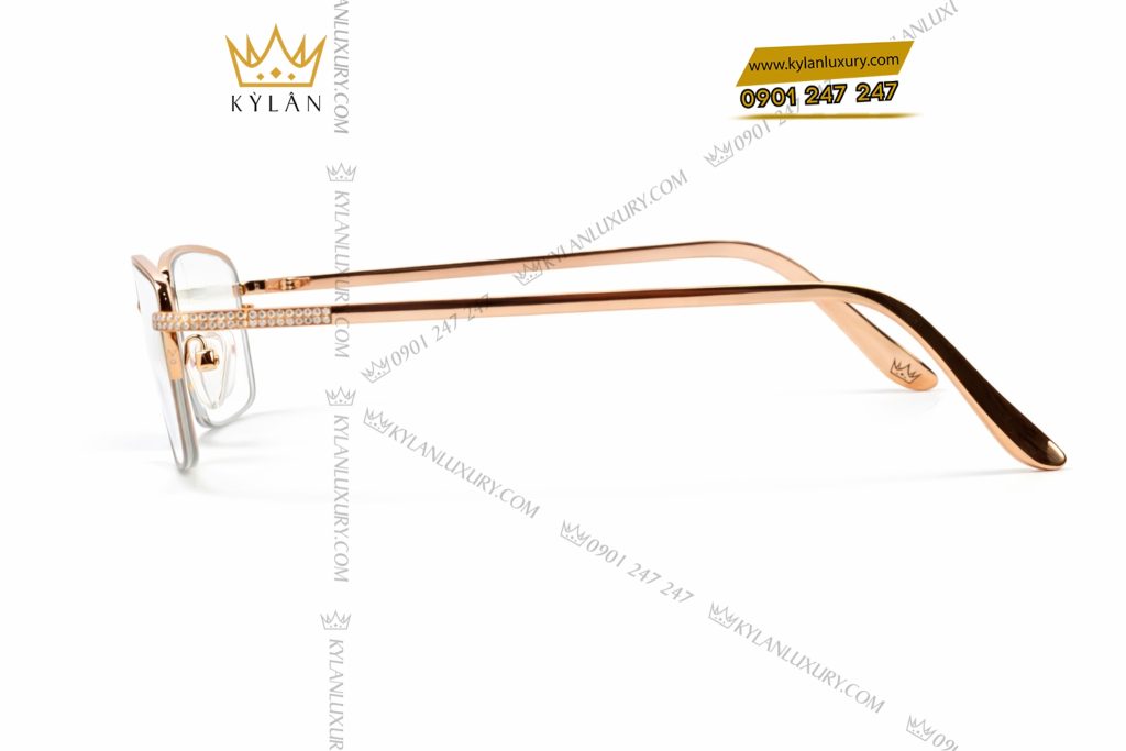 Mắt kính vàng hồng Au750 đính kim cương 12 Kỳ Lân Luxury Mat kinh vang hong nguyen khoi Au750 dinh kim cuong 6 Mắt kính vàng hồng Au750 đính kim cương