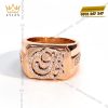 Nhẫn chữ B vàng hồng Au750 đính kim cương