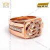 Nhẫn chữ B vàng hồng Au750 đính kim cương