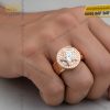Nhẫn nam vàng hồng Au750 đính kim cương