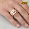 Nhẫn nam vàng hồng Au750 đính kim cương