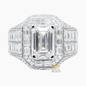 Kỳ Lân Luxury Nhan nam vang trang Au750 dinh kim cuong 1 Giỏ hàng