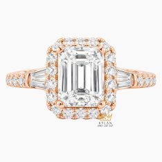 Nhẫn nữ vàng hồng Au750 đính kim cương 