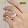 Nhẫn nữ vàng hồng Au750 đính kim cương