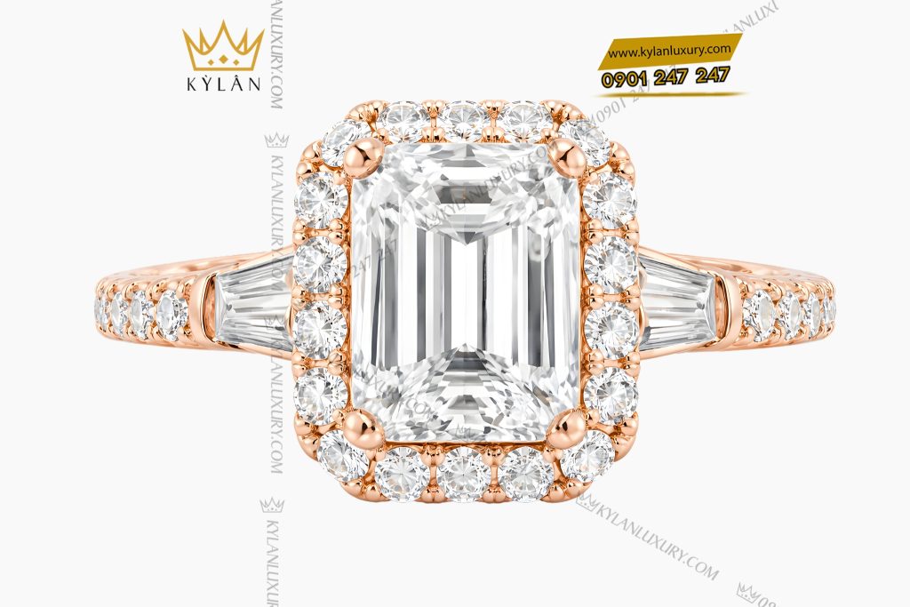 Nhẫn nữ vàng hồng Au750 đính kim cương 3 Nhẫn nữ vàng hồng Au750 đính kim cương