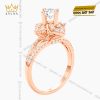 Nhẫn nữ vàng hồng Au750 đính kim cương