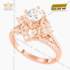 Nhẫn nữ vàng hồng Au750 đính kim cương