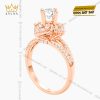 Nhẫn nữ vàng hồng Au750 đính kim cương