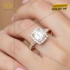 Nhẫn nữ vàng hồng Au750 đính kim cương 