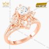 Nhẫn nữ vàng hồng Au750 đính kim cương