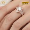 Nhẫn nữ vàng hồng Au750 đính kim cương
