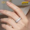 Nhẫn nữ vàng trắng Au750 đính kim cương