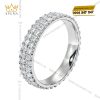 Nhẫn nữ vàng trắng Au750 đính kim cương
