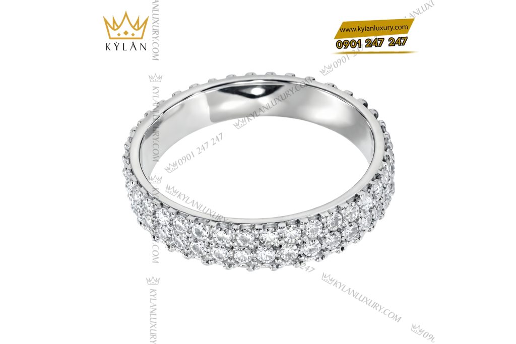 Kỳ Lân Luxury Nhan nu vang trang Au750 dinh kim cuong 5 1 Nhẫn nữ vàng trắng Au750 đính kim cương