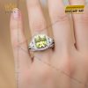 Nhẫn nữ vàng trắng Au750 đính kim cương và đá quý xanh