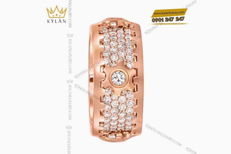 Nhẫn xoay vàng hồng Au750 đính kim cương