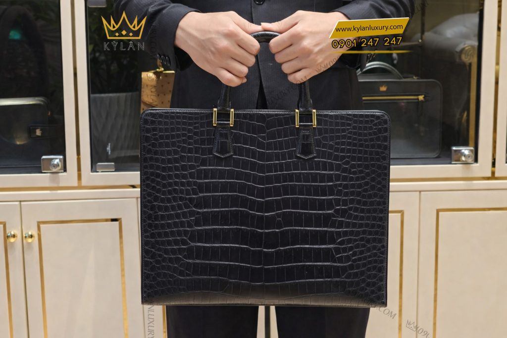 Kỳ Lân Luxury Tui xach Da ca Alligator khoa van tay 13 Túi xách Da cá Alligator khóa vân tay