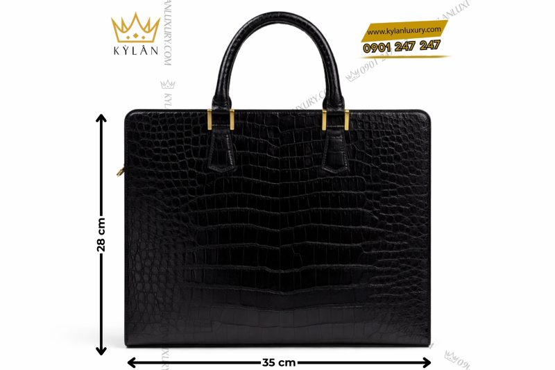 Túi xách Da cá Alligator khóa vân tay