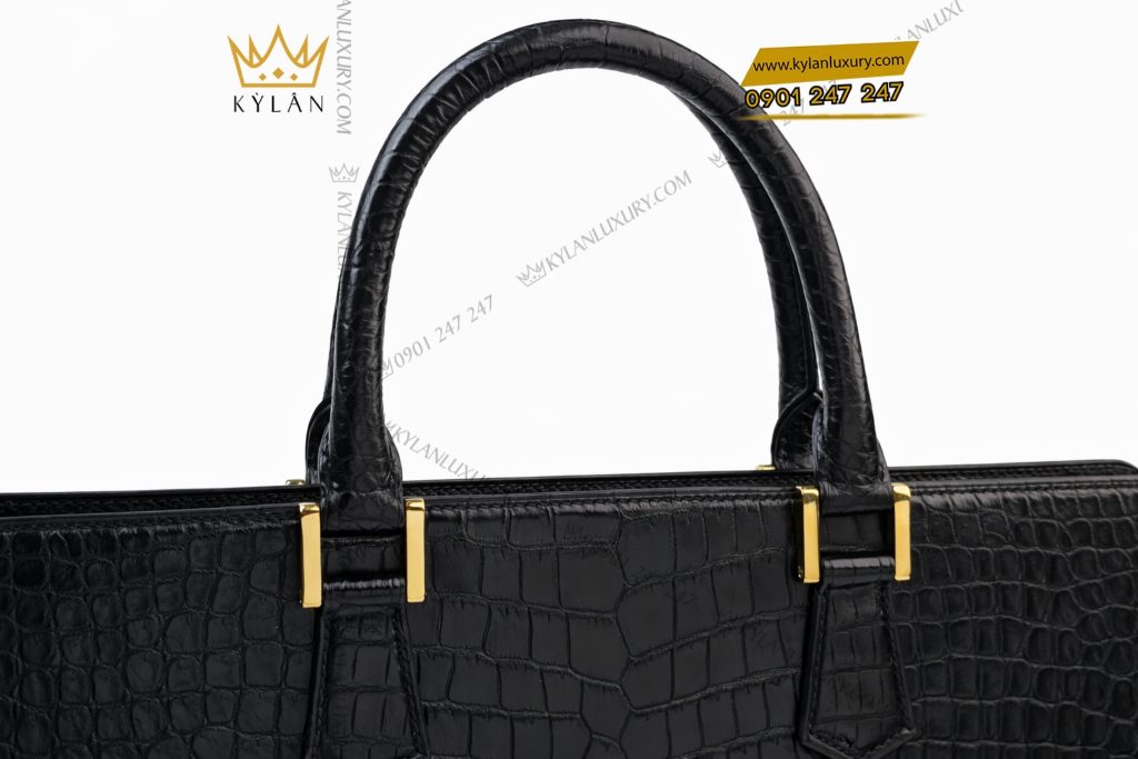 Kỳ Lân Luxury Tui xach Da ca Alligator khoa van tay 6 Túi xách Da cá Alligator khóa vân tay