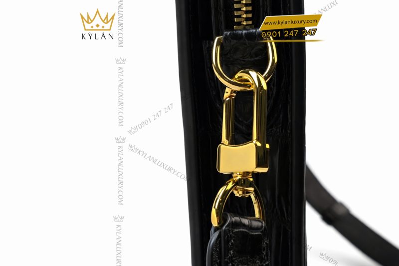 Túi xách Da cá Alligator khóa vân tay