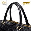 Túi xách da cá Alligator Black đính logo vương miện vàng KY LAN