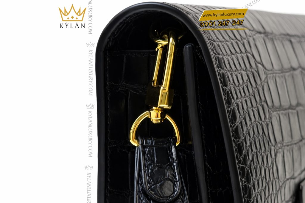 Kỳ Lân Luxury Tui xach nam da ca Alligator khoa van tay 7 Túi xách nam da cá Alligator khóa vân tay