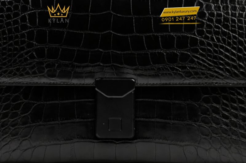 Túi xách nam da cá Alligator khóa vân tay
