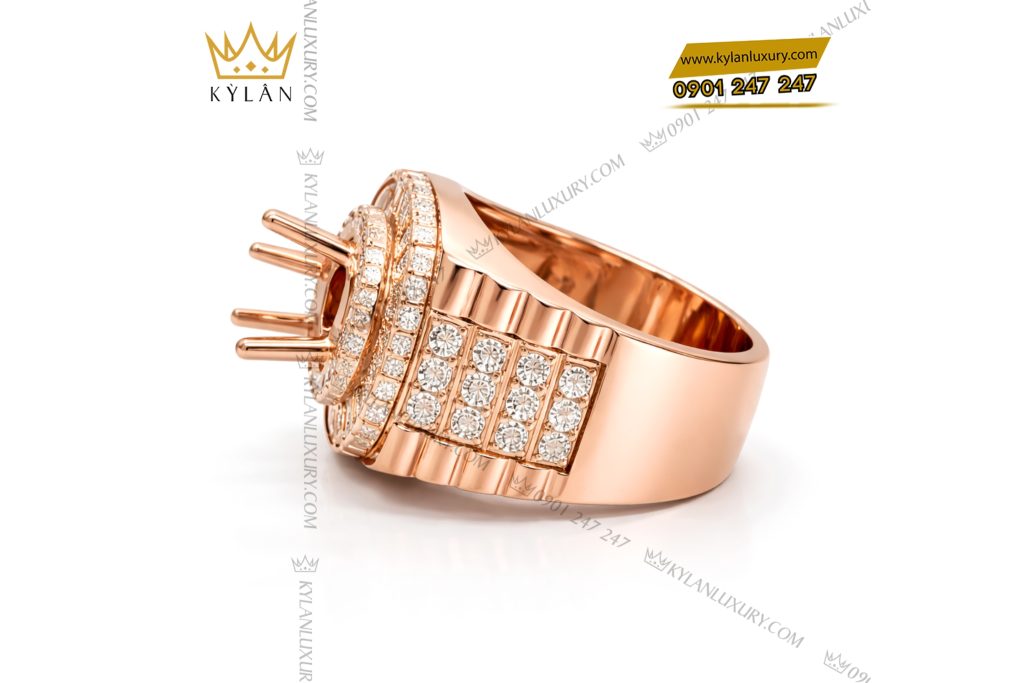 Vỏ nhẫn Rolex vàng hồng Au750 đính kim cương và đá quý Rainbow 11 Kỳ Lân Luxury Vo nhan Rolex vang hong Au750 dinh kim cuong va da quy Rainbow 5 Vỏ nhẫn Rolex vàng hồng Au750 đính kim cương và đá quý Rainbow