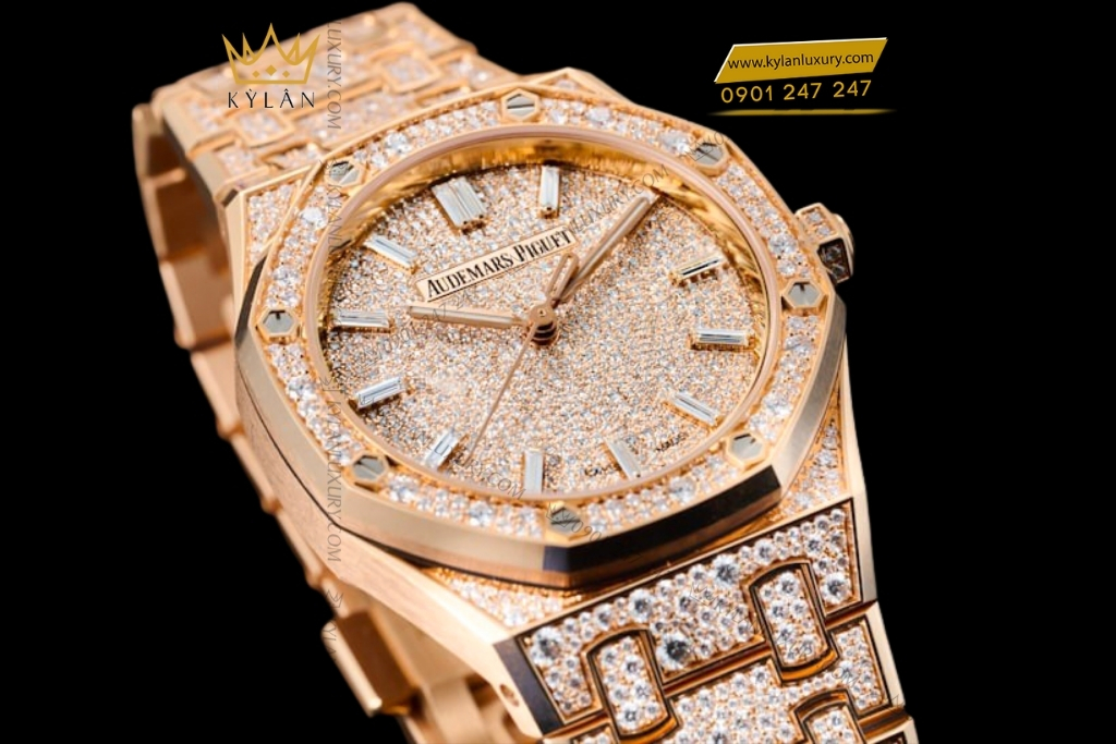 Kỳ Lân Luxury audemars piguet royal oak 77452or zz 1365or 01jpg 3 Đồng hồ Audemars Piguet Royal Oak vàng hồng kim cương 34mm