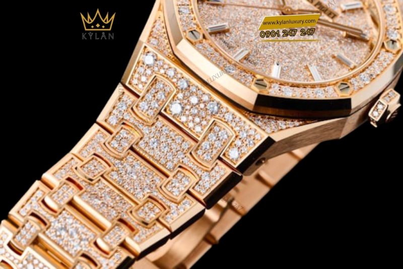 Đồng hồ Audemars Piguet Royal Oak vàng hồng kim cương 34mm