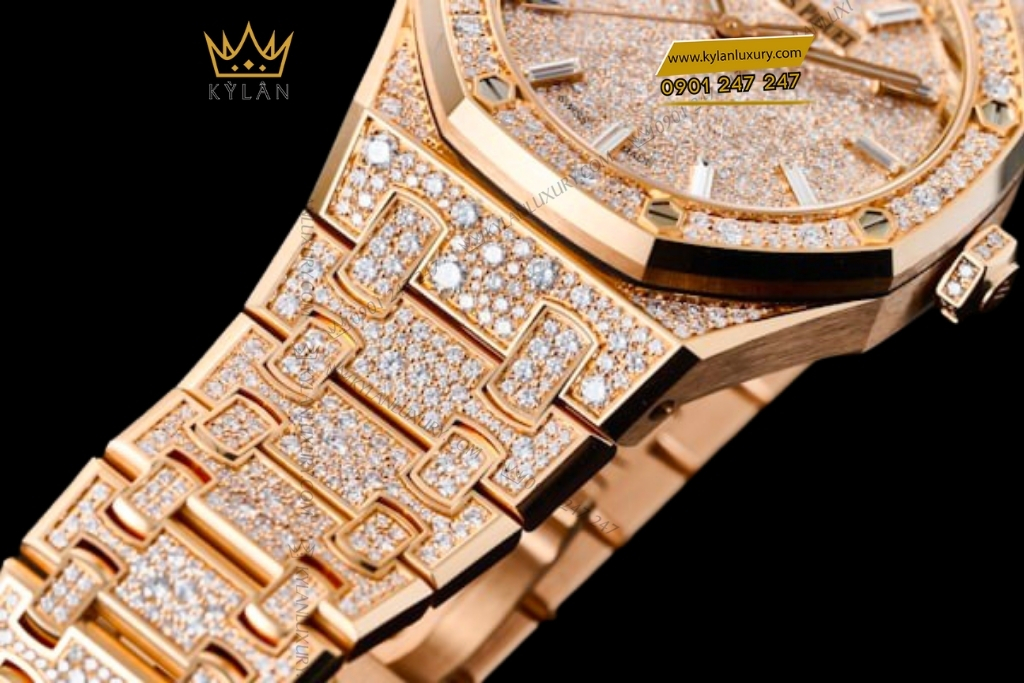 Kỳ Lân Luxury audemars piguet royal oak 77452or zz 1365or 01jpg 6 Đồng hồ Audemars Piguet Royal Oak vàng hồng kim cương 34mm