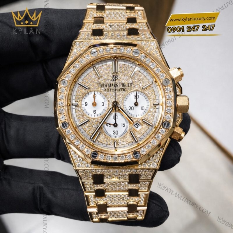 Đồng hồ Royal Oak Chronograph vàng hồng full kim cương 41mm