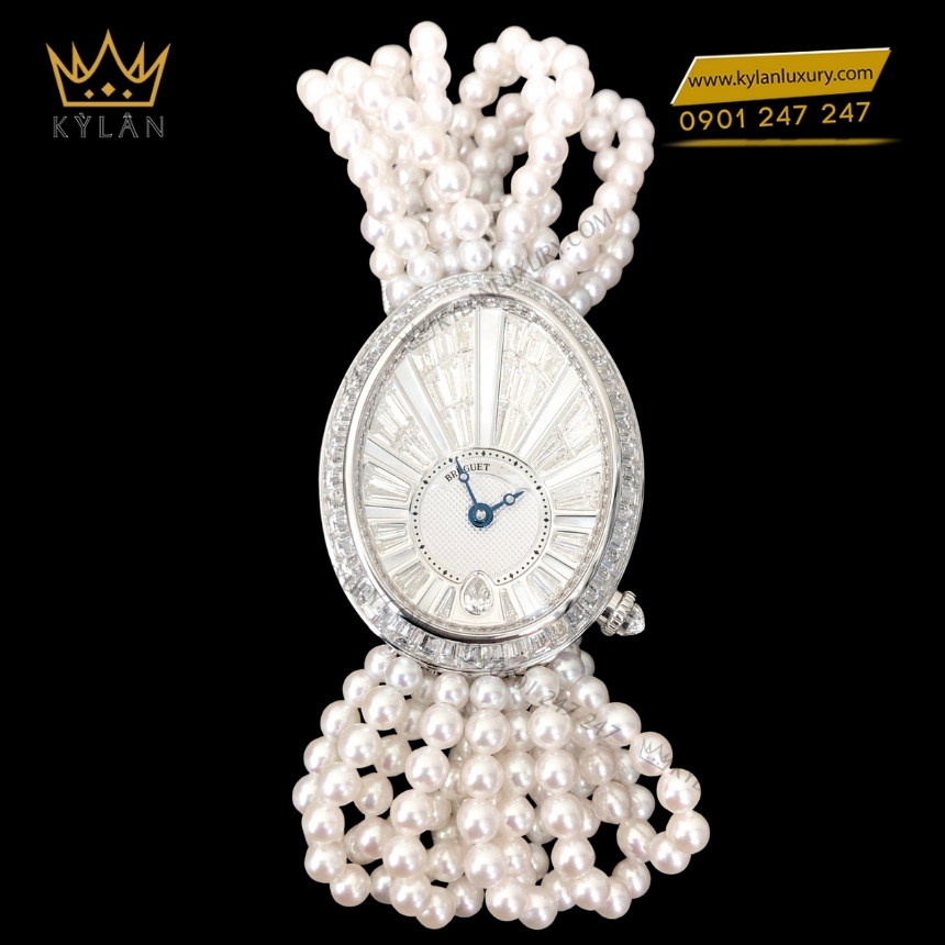 Kỳ Lân Luxury breguet reine de naples 8939bb ngoc trai 2 Đồng hồ Breguet Reine de Naples ngọc trai kim cương