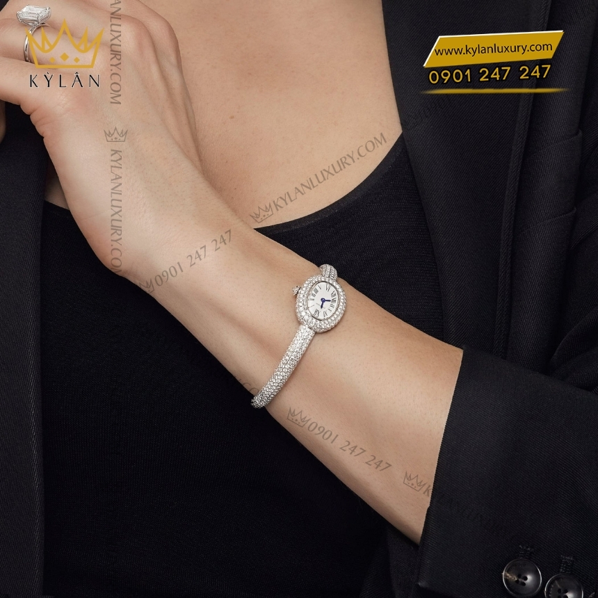 Kỳ Lân Luxury cartier baignoire hpi01773 vang trang kim cuong 2 Đồng hồ Cartier Baignoire vàng trắng kim cương HPI01773