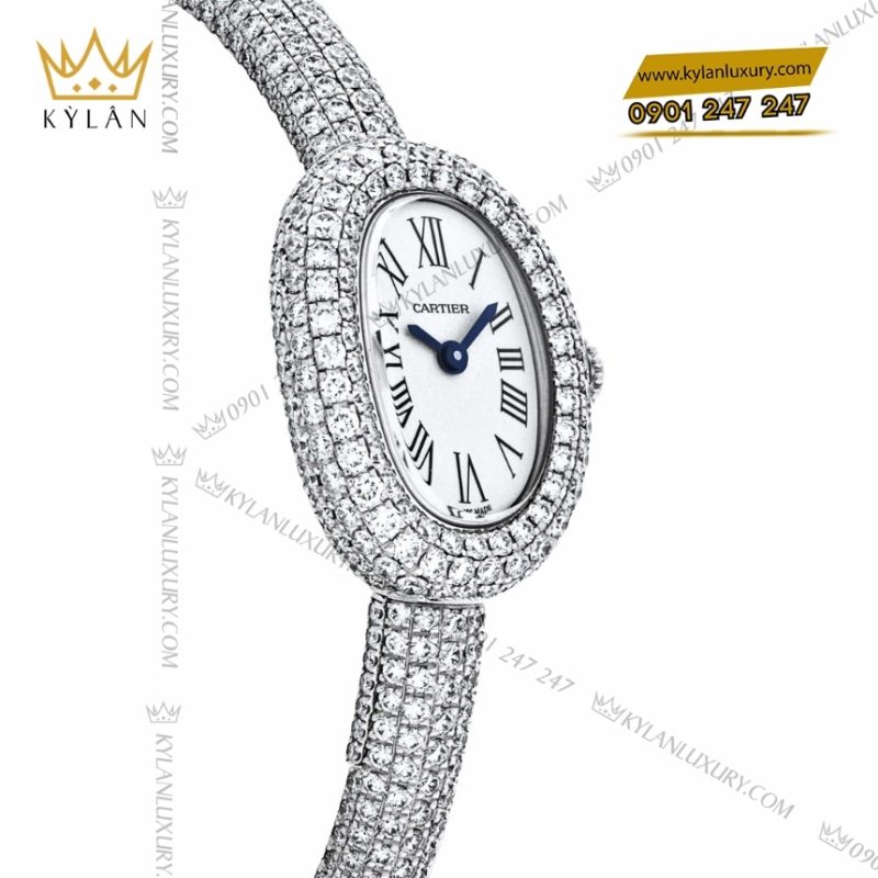 Đồng hồ Cartier Baignoire vàng trắng kim cương HPI01773