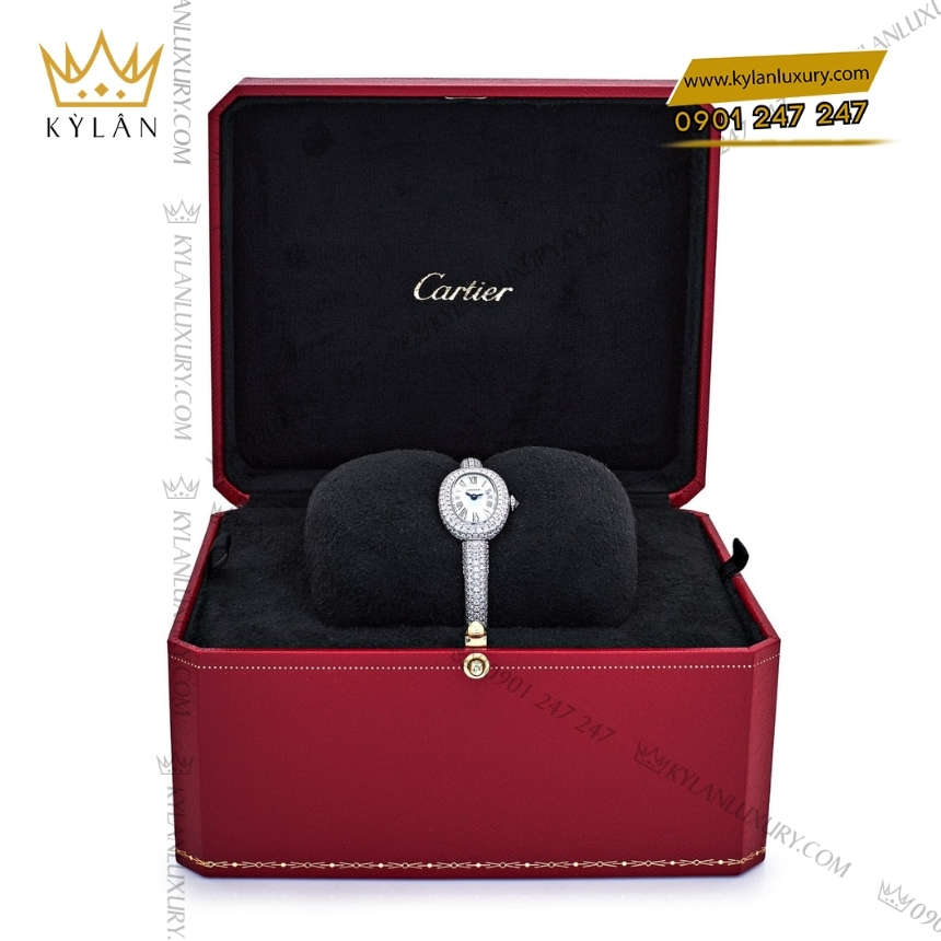Kỳ Lân Luxury cartier baignoire hpi01773 vang trang kim cuong 6 Đồng hồ Cartier Baignoire vàng trắng kim cương HPI01773