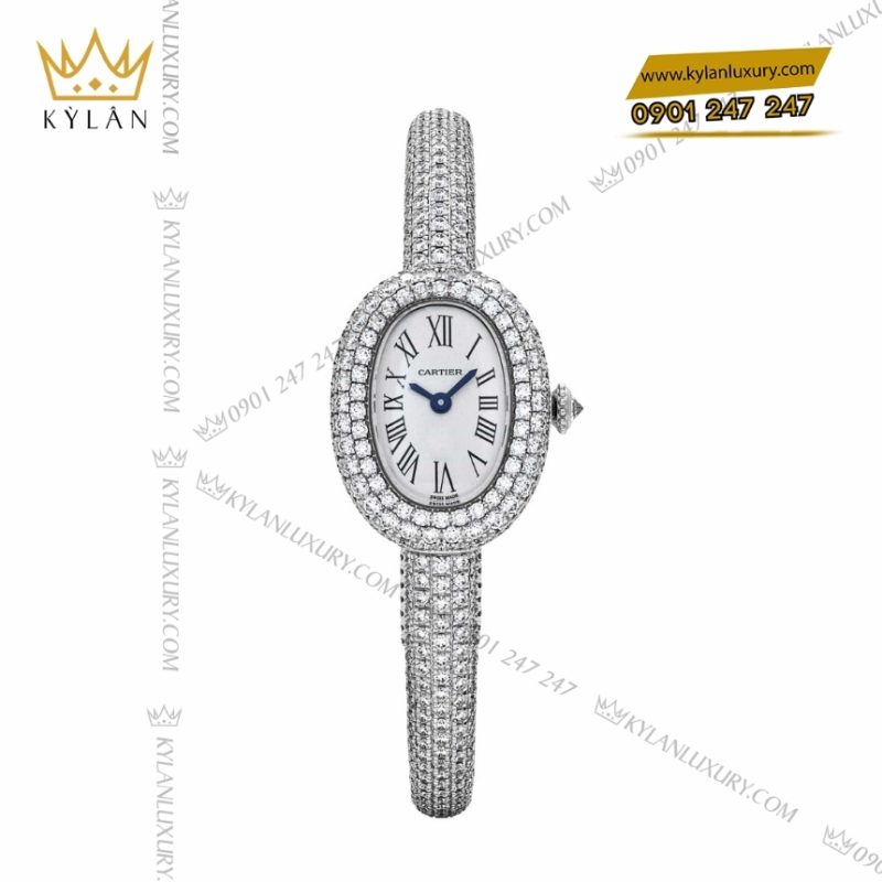 Đồng hồ Cartier Baignoire vàng trắng kim cương HPI01773