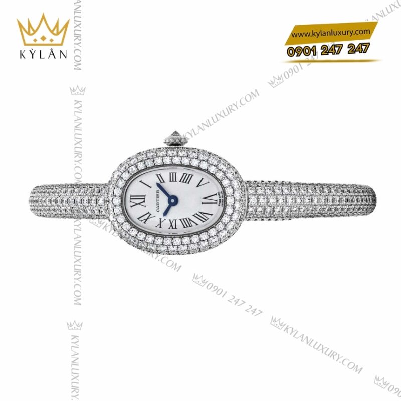 Đồng hồ Cartier Baignoire vàng trắng kim cương HPI01773