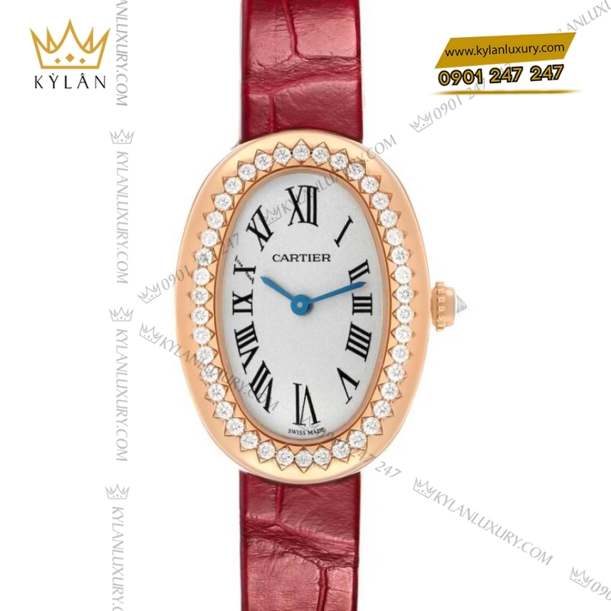Kỳ Lân Luxury cartier baignoire small model wjba0031 2 Đồng hồ Cartier Baignoire Rose Gold Diamond WJBA0031
