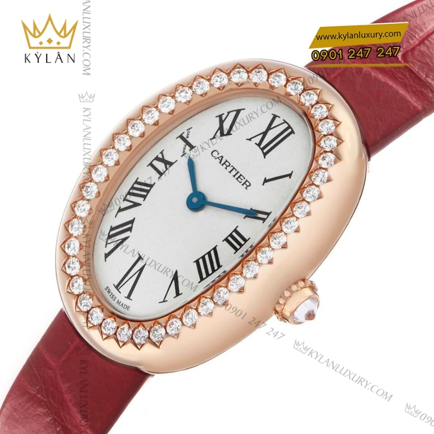 Kỳ Lân Luxury cartier baignoire small model wjba0031 6 Đồng hồ Cartier Baignoire Rose Gold Diamond WJBA0031