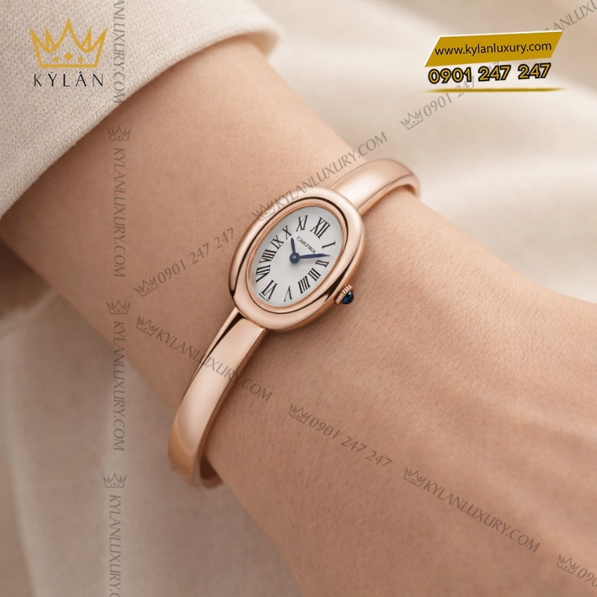 Kỳ Lân Luxury cartier baignoire wgba0048 vang hong 18k 8 Đồng hồ Cartier Baignoire vàng hồng WGBA0048