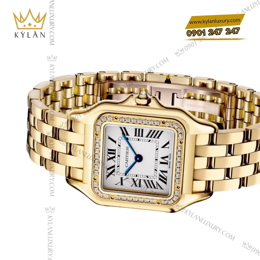 Kỳ Lân Luxury cartier panthere de cartier vang vang crwjpn0085 5 Đồng hồ Cartier Panthère vàng vàng kim cương CRWJPN0085