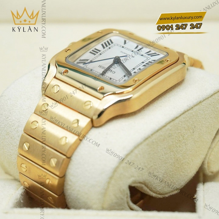 Kỳ Lân Luxury cartier santos wgsa0030 vang vang 6 Đồng hồ Cartier Santos de Cartier vàng vàng WGSA0030